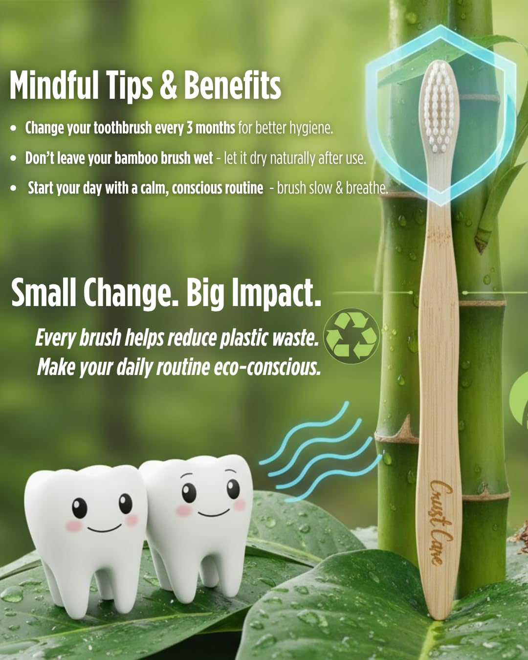 Durable and lightweight bamboo toothbrush handles