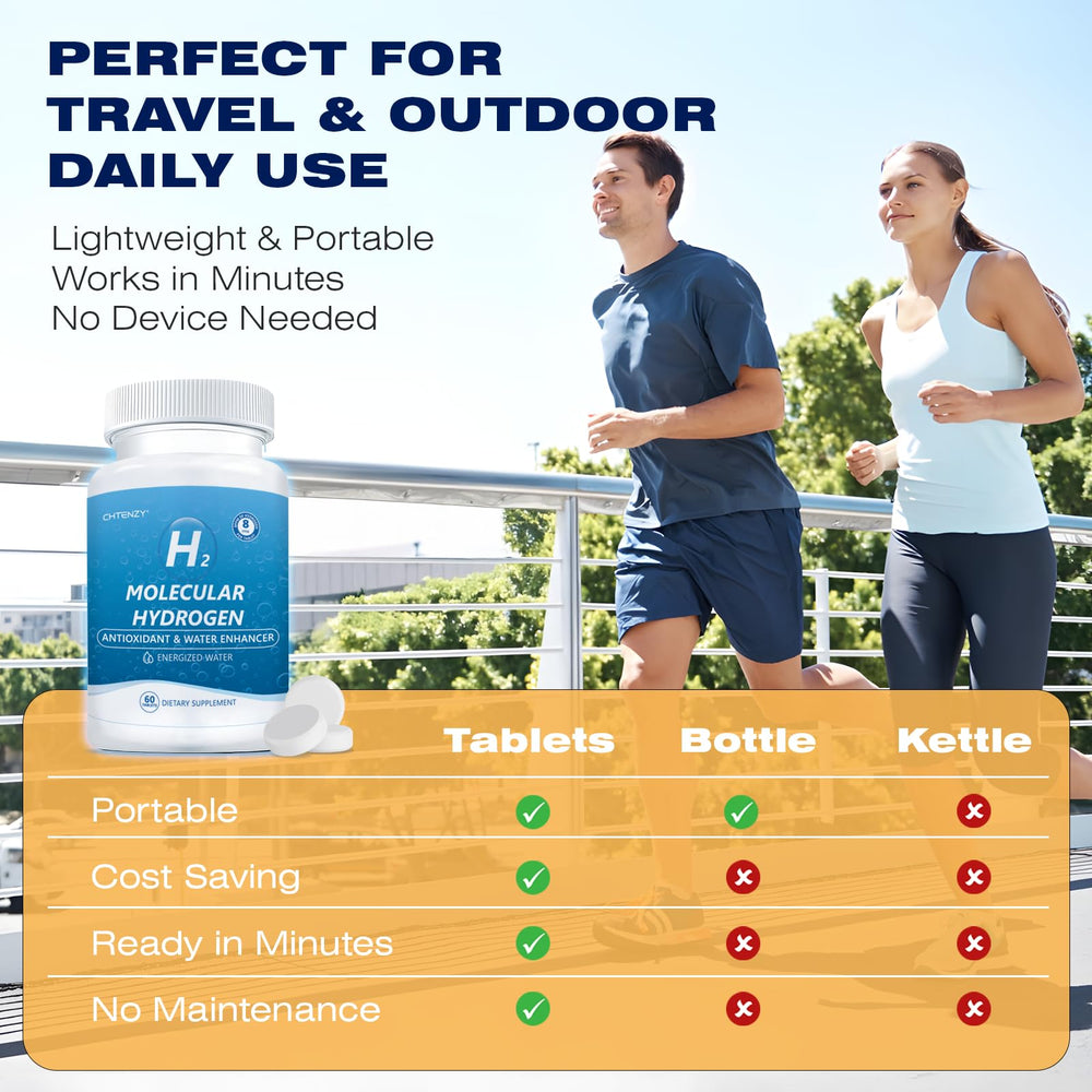 Glass with orange-tinted hydrogen water after tablet dissolution