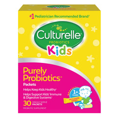Culturelle Kids Daily Probiotic Packets box for ages 3+ with 30-count package