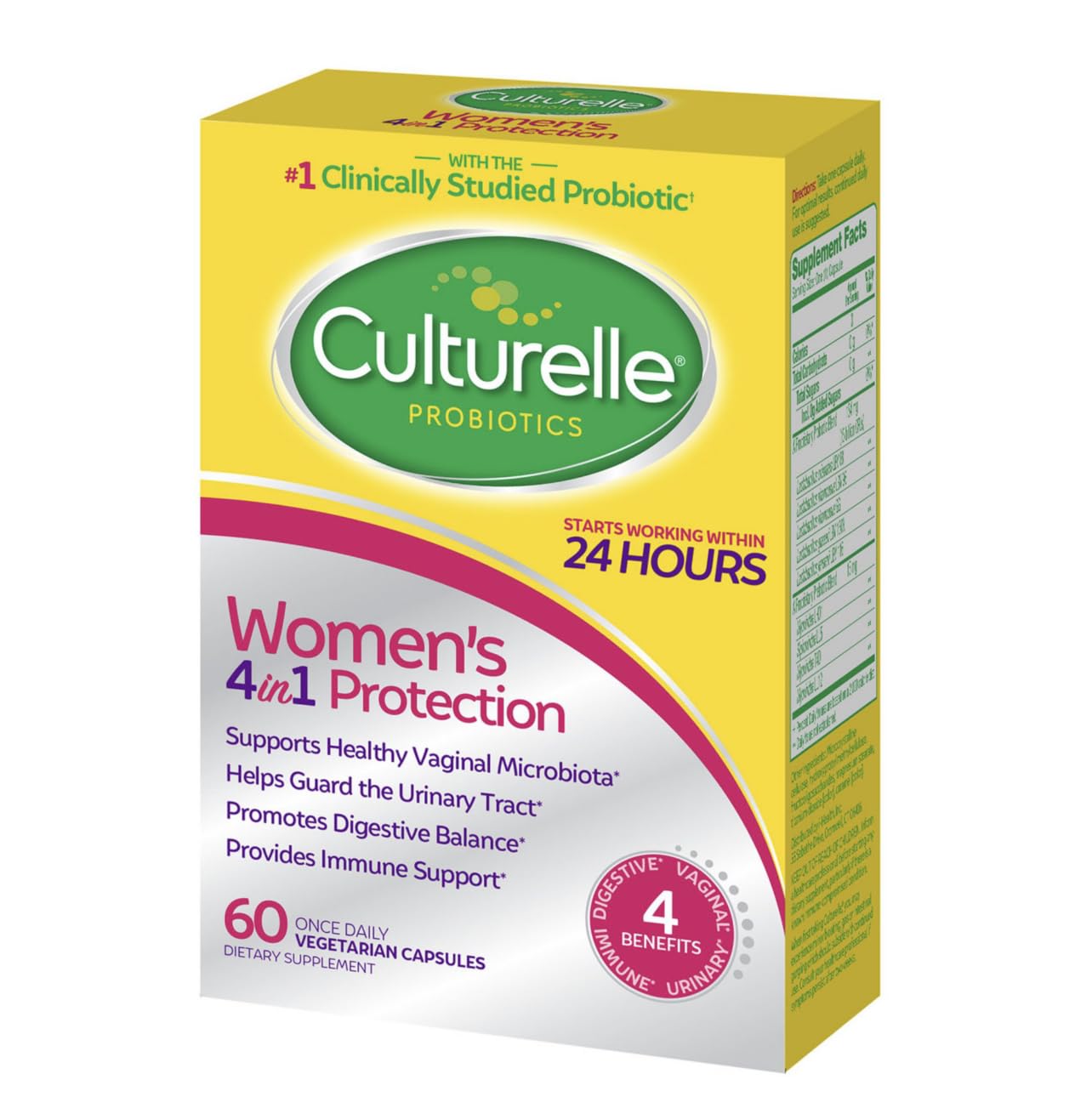 Back view of Culturelle Women’s Healthy Balance 60-count 2-pack bottle with label