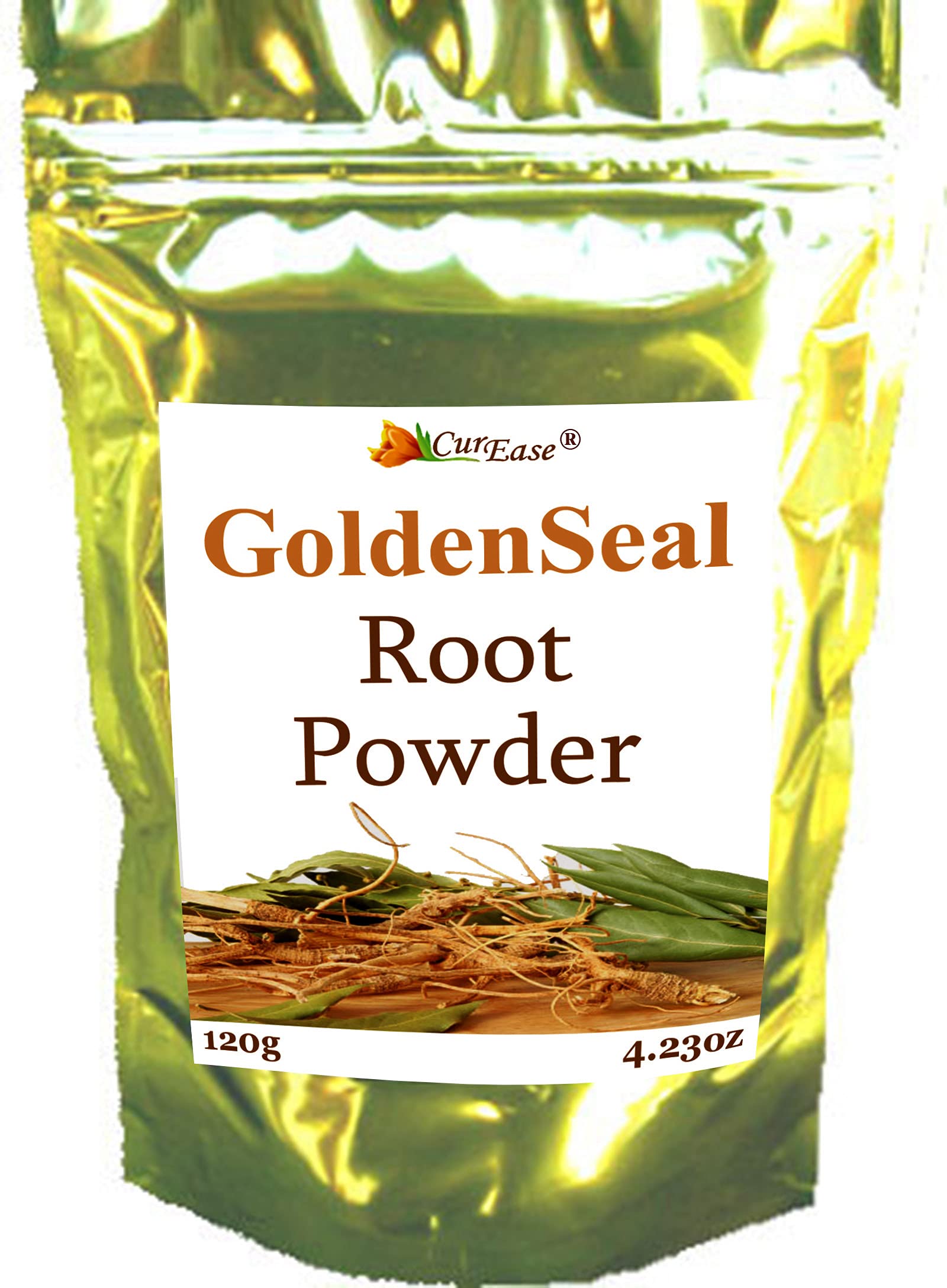 CurEase Goldenseal Root Powder bag and label