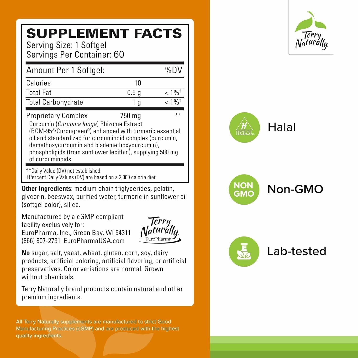 Close-up of CuraMed 750mg packaging highlighting high potency curcumin