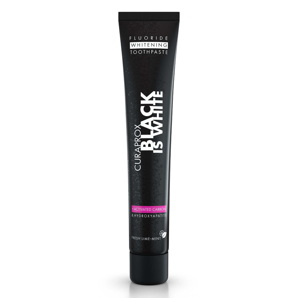 Product packaging of Curaprox Black is White toothpaste – 90 ml