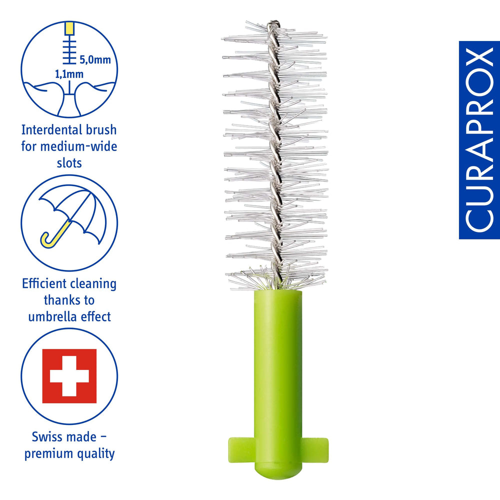 Eight-pack Curaprox CPS 011 Prime refill brushes in green