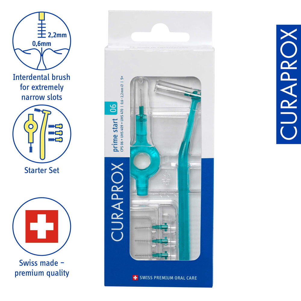 Curaprox CPS 06 Prime 0.6–2.2 mm brush tips for interdental cleaning