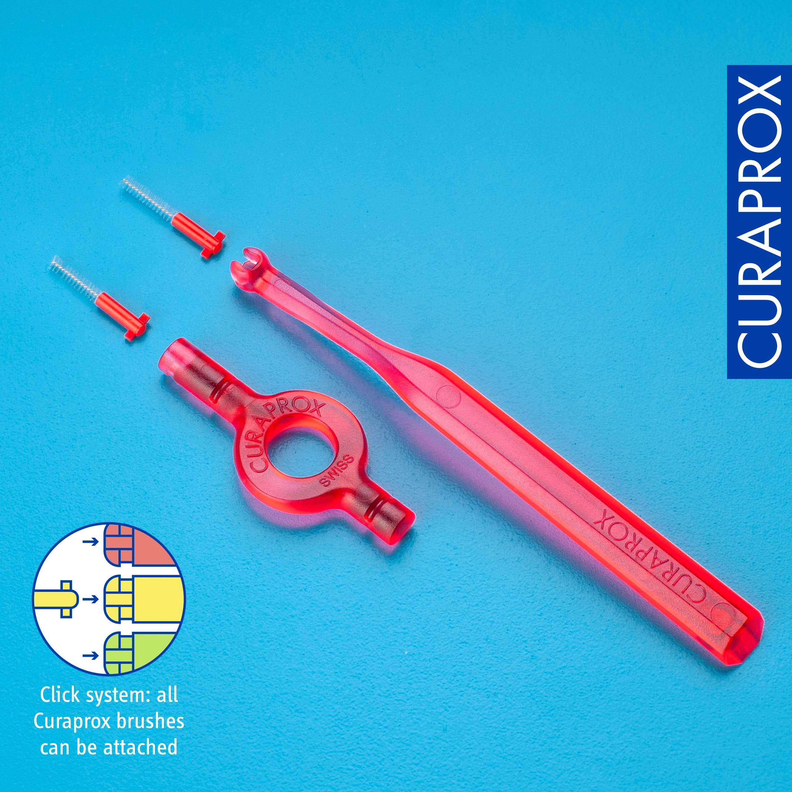 Red Curaprox CPS 07 Prime interdental brush for tight gaps