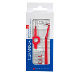Five CPS07 0.7mm interdental brush tips in red for Curaprox Prime Start Kit