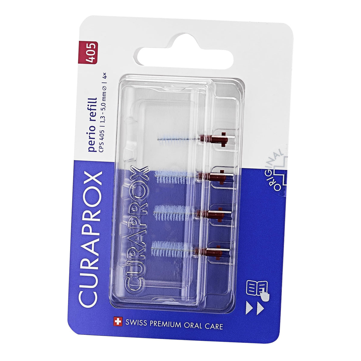 Curaprox CPS 405 Perio interdental brush refills 4-pack packaging