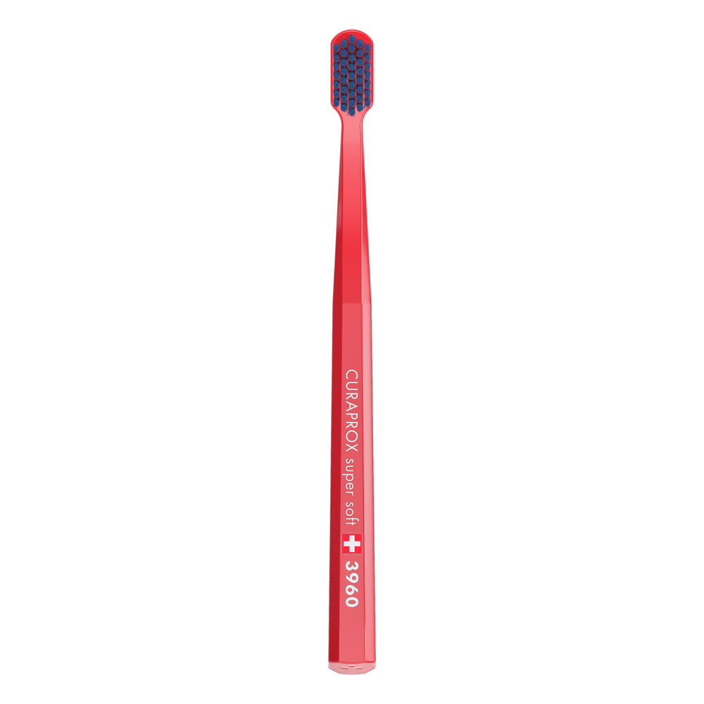 Curaprox CS 3960 Super Soft toothbrush with red/blue octagonal handle