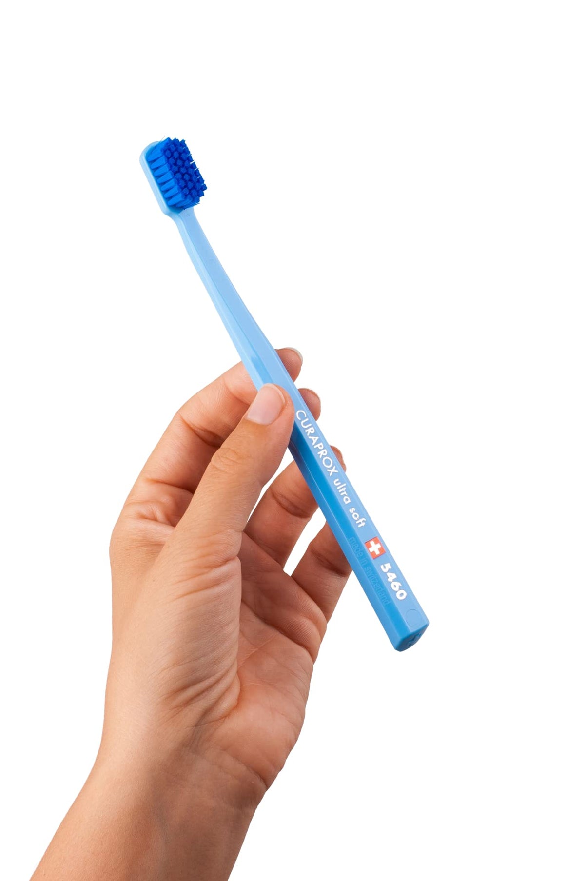 Close-up of ultra-soft bristles on Curaprox CS 5460 toothbrush