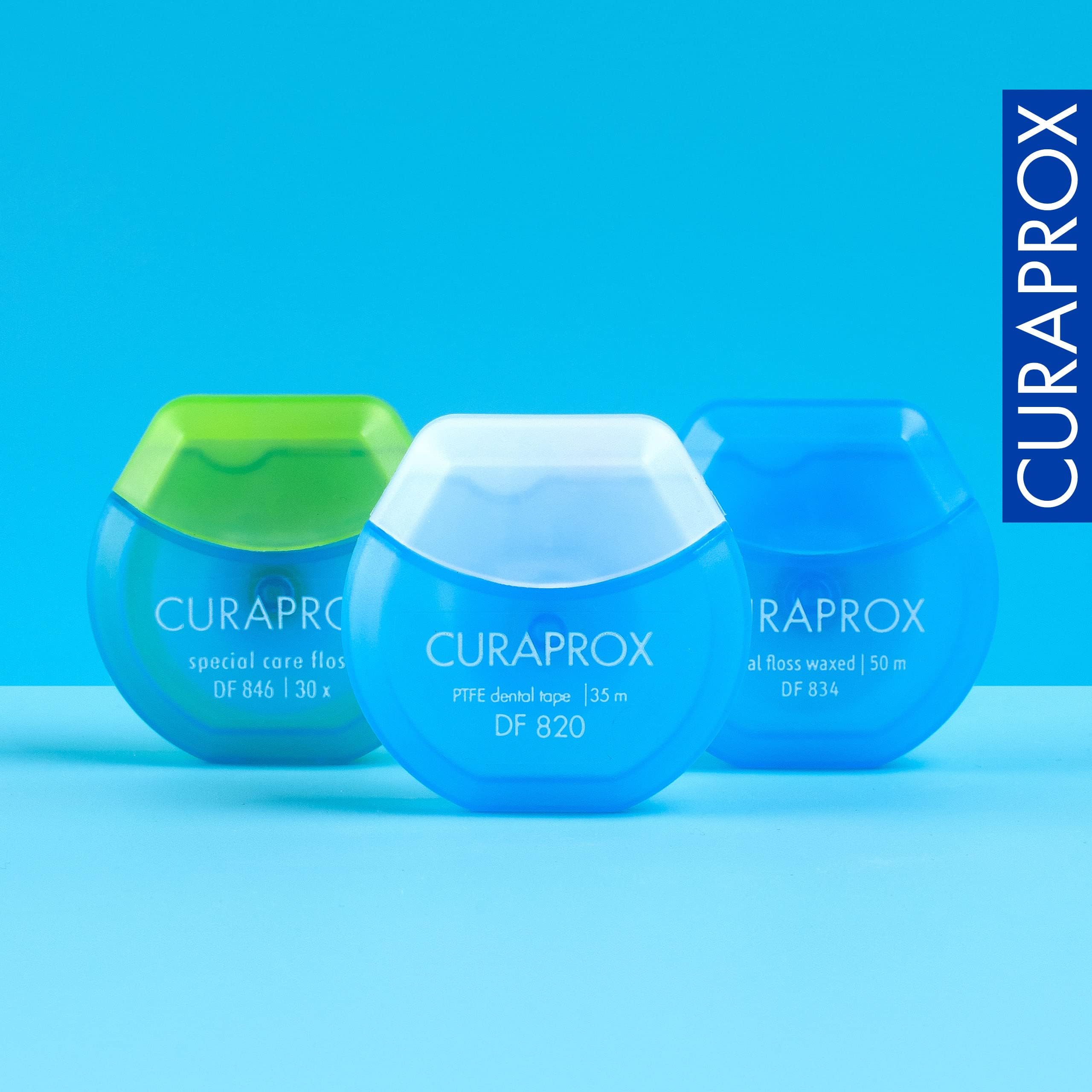 Full roll of Curaprox DF 820 dental tape (35m)