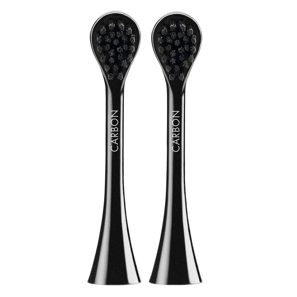 Curaprox Hydrosonic Brush Heads Black is White Carbon Duo – front view