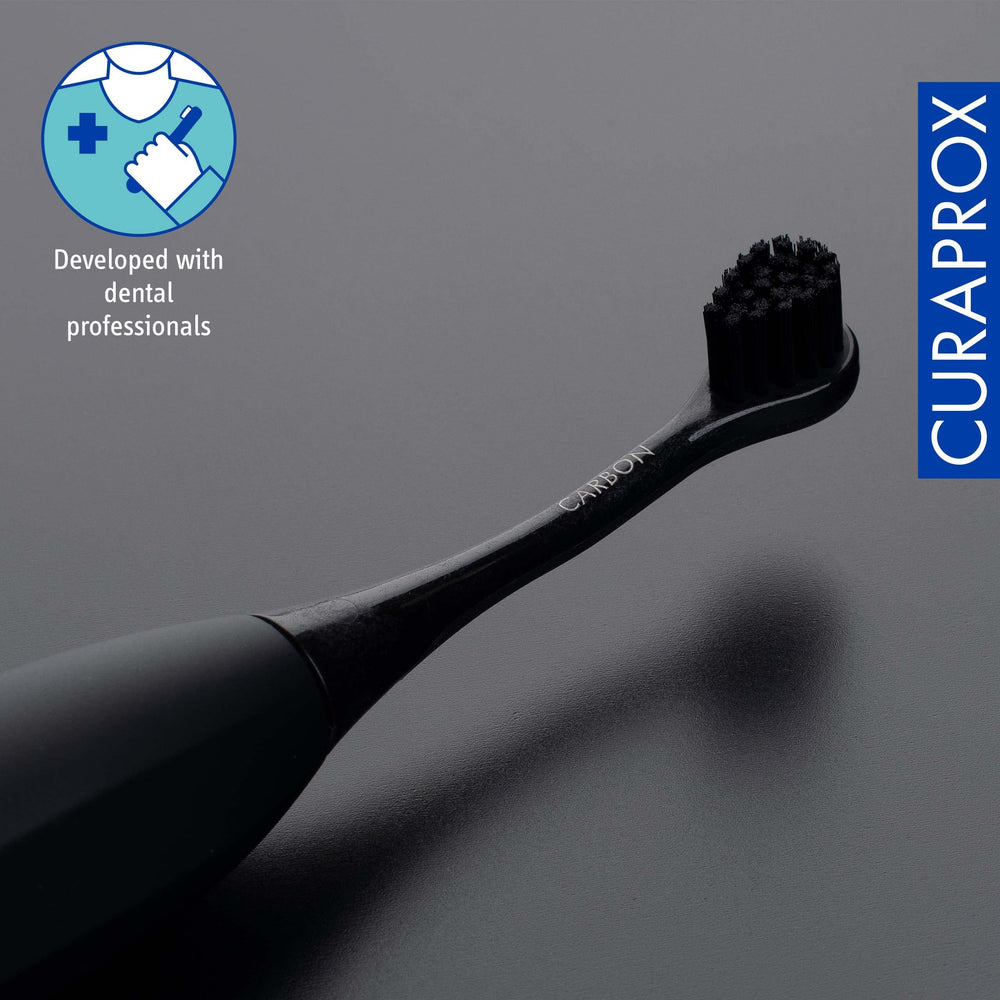 Ultra-soft bristles with rubberised back and Curacurve ergonomics
