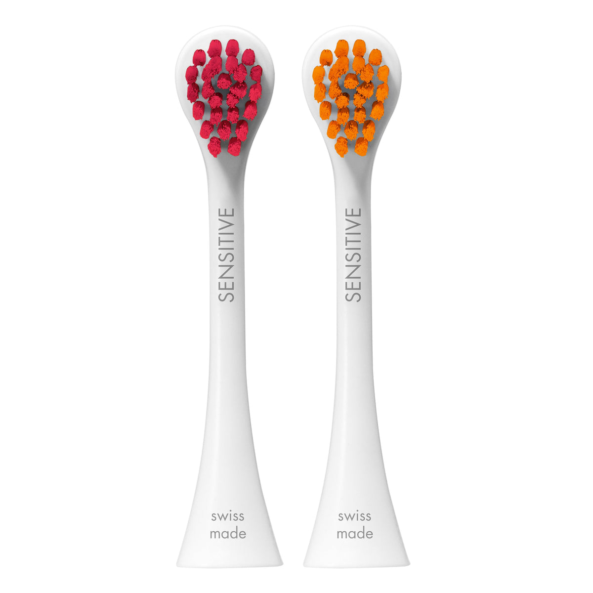 Curaprox Hydrosonic Rainbow Sensitive Duo brush heads Magenta/Orange – front view