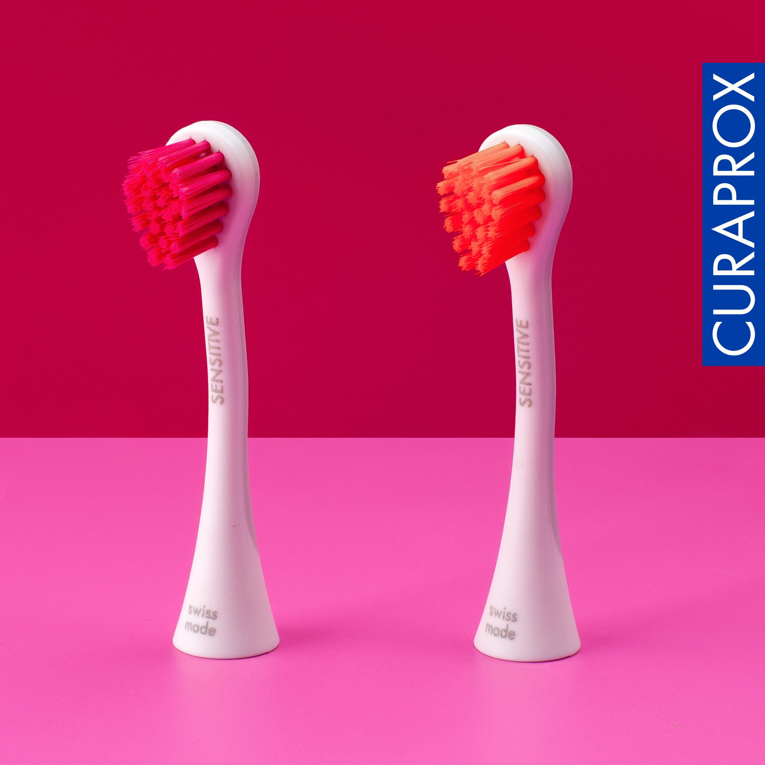 Swiss-made brush heads compatible with all Curaprox sonic models