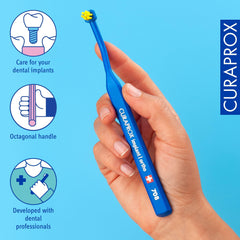 Curaprox Implant Toothbrush in packaging (blue-yellow)