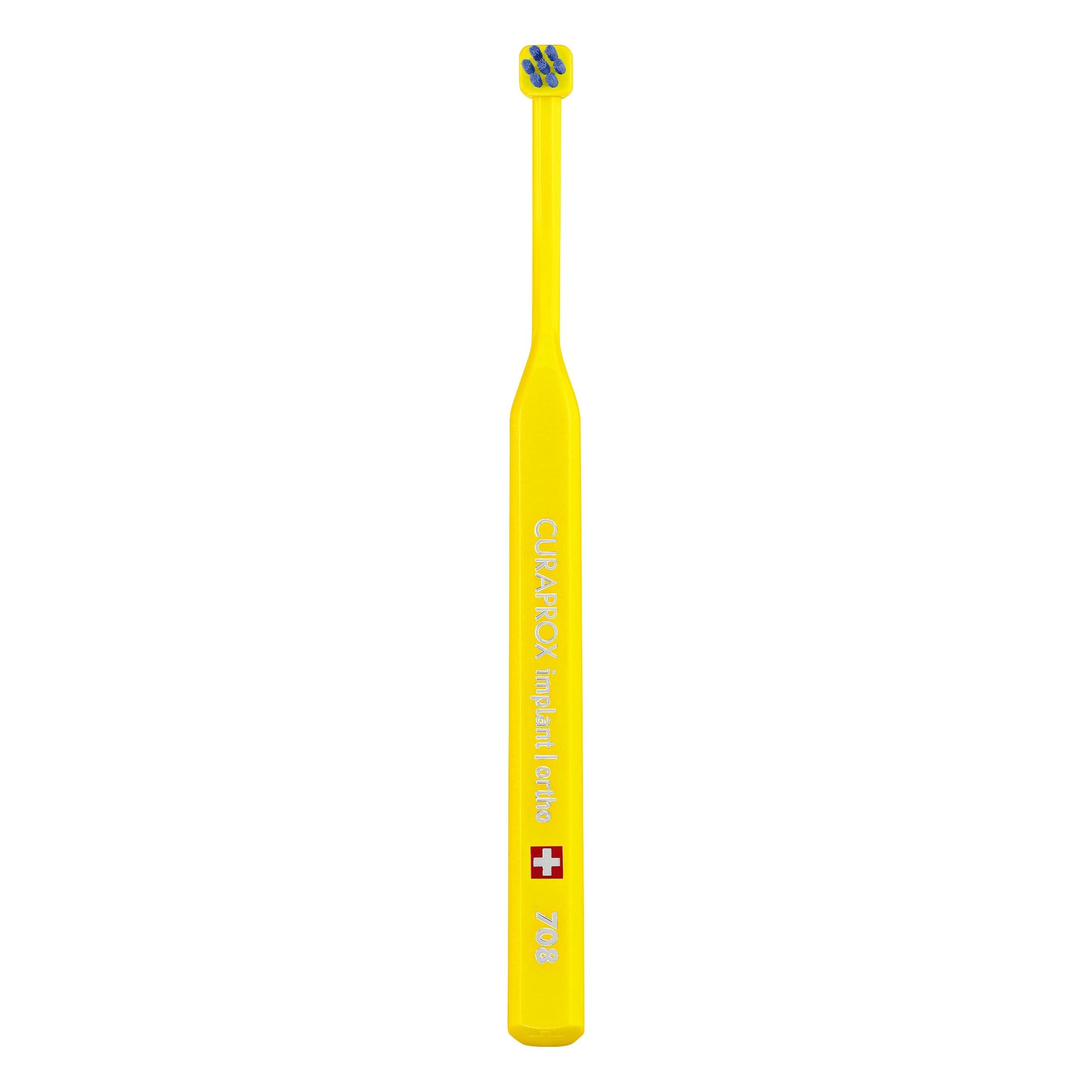 Curaprox implant toothbrush yellow blue compact head