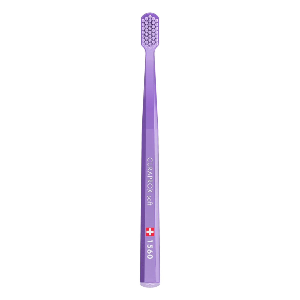Curaprox CS 1560 Soft Toothbrush violet handle close-up