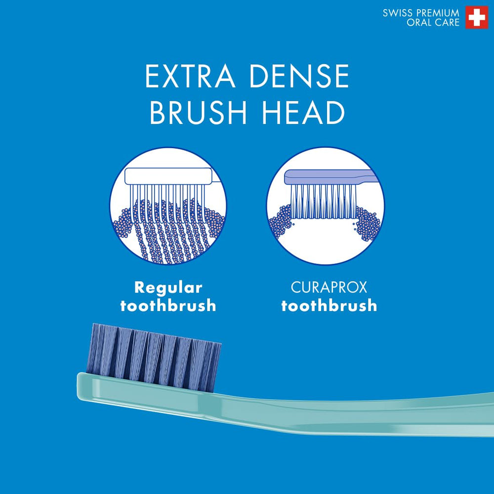 Angled brush head reaching hard-to-clean areas