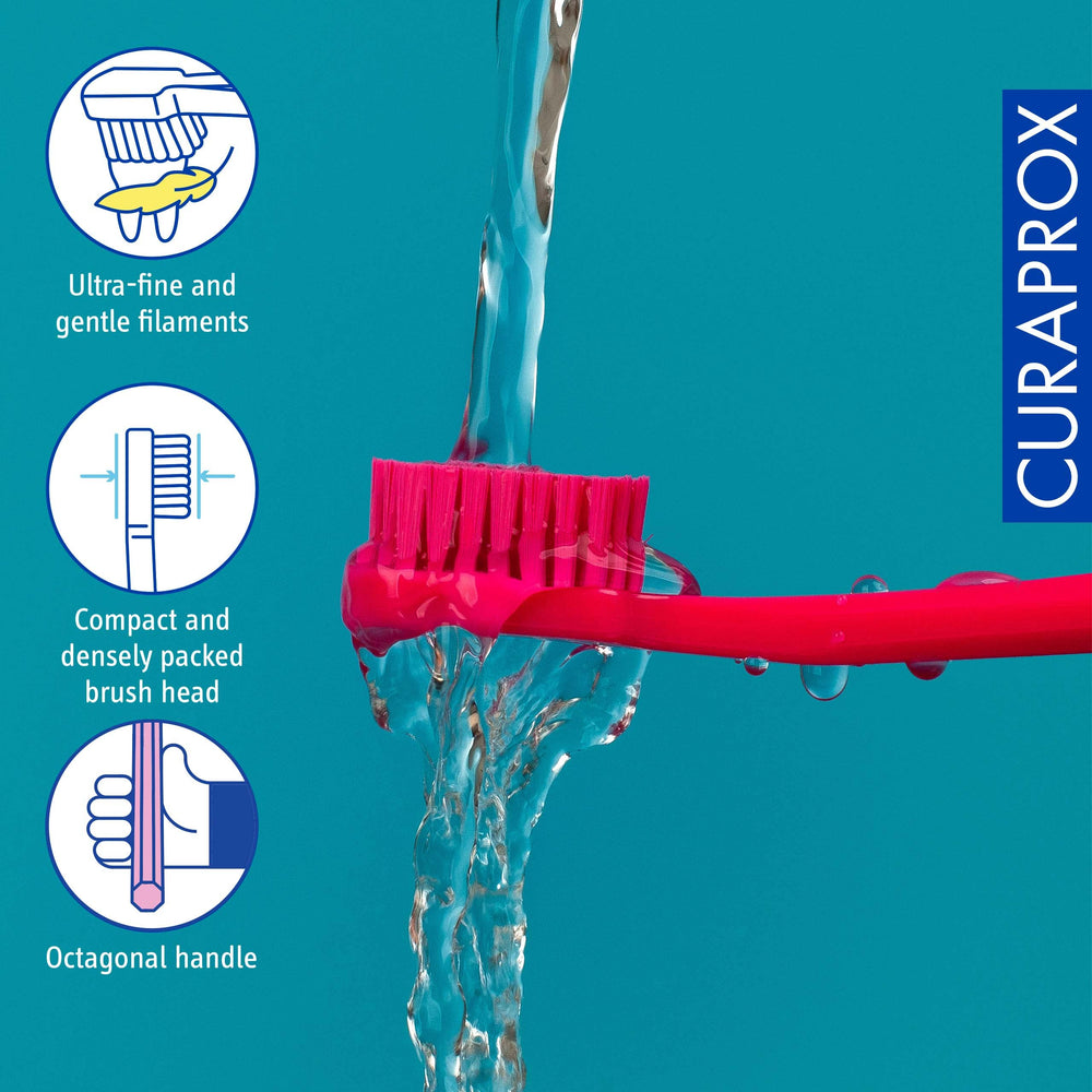 Angled compact brush head reaching hard-to-reach areas