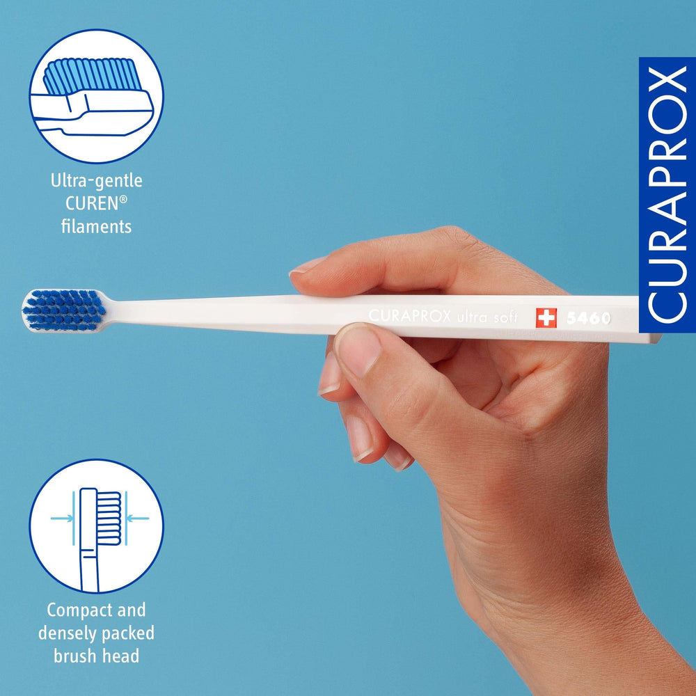 Slightly angled compact brush head of CS 5460 for thorough cleaning