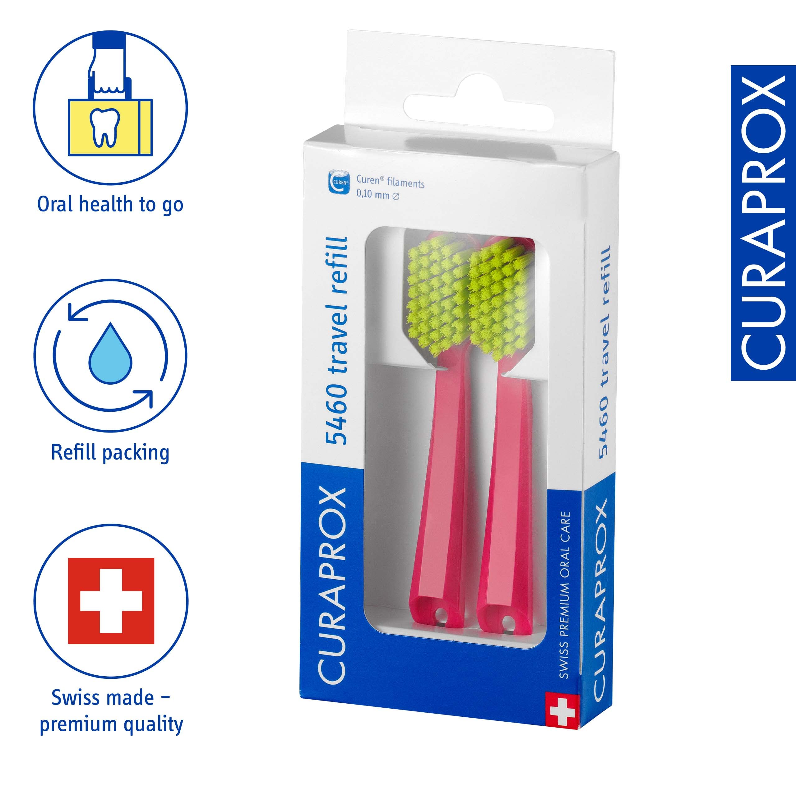 Close-up of ultra-soft Curen filaments for plaque removal