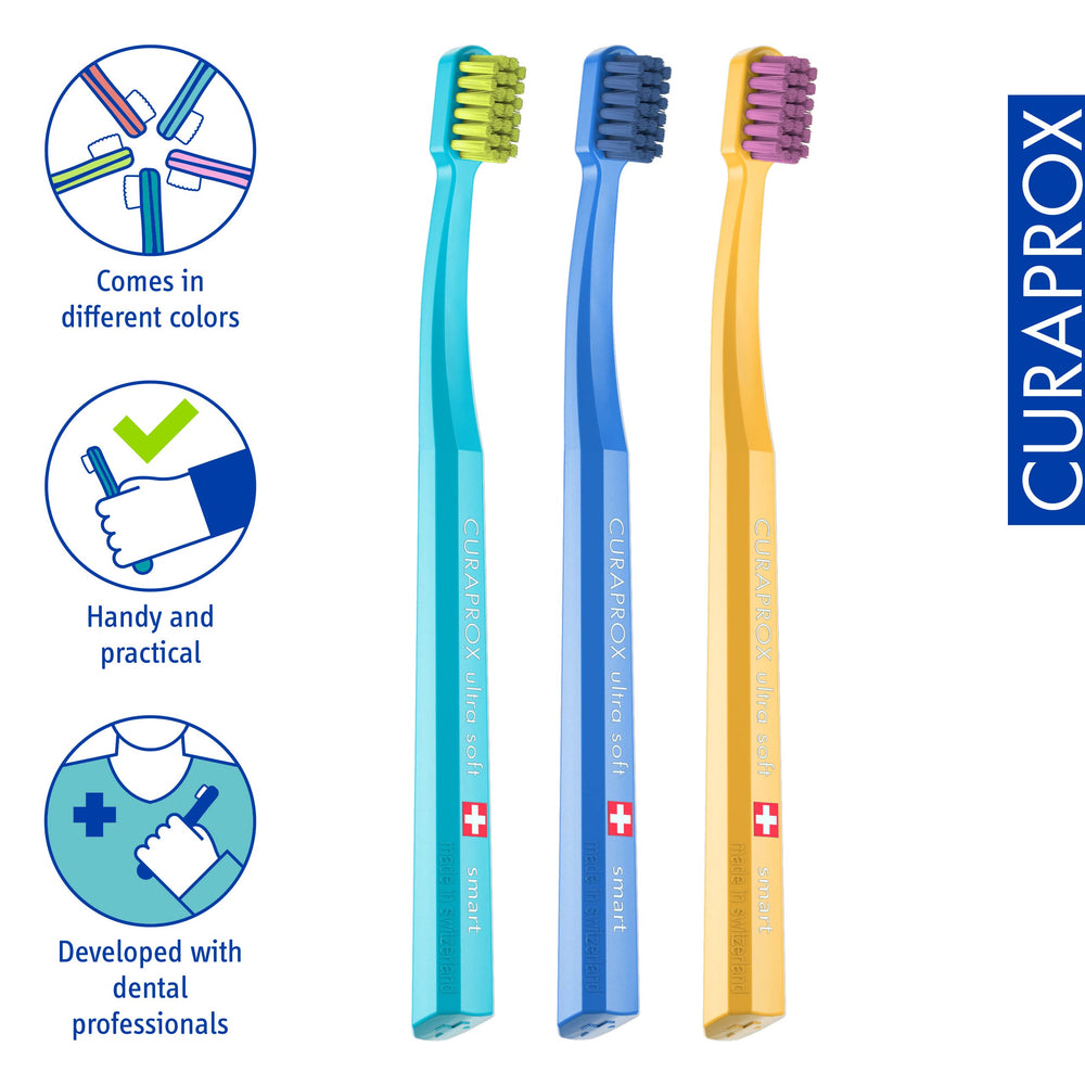 Curaprox CS Smart Toothbrush 3-pack in mixed colours