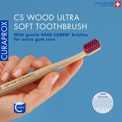 Side view of Curaprox CS Wood Toothbrush