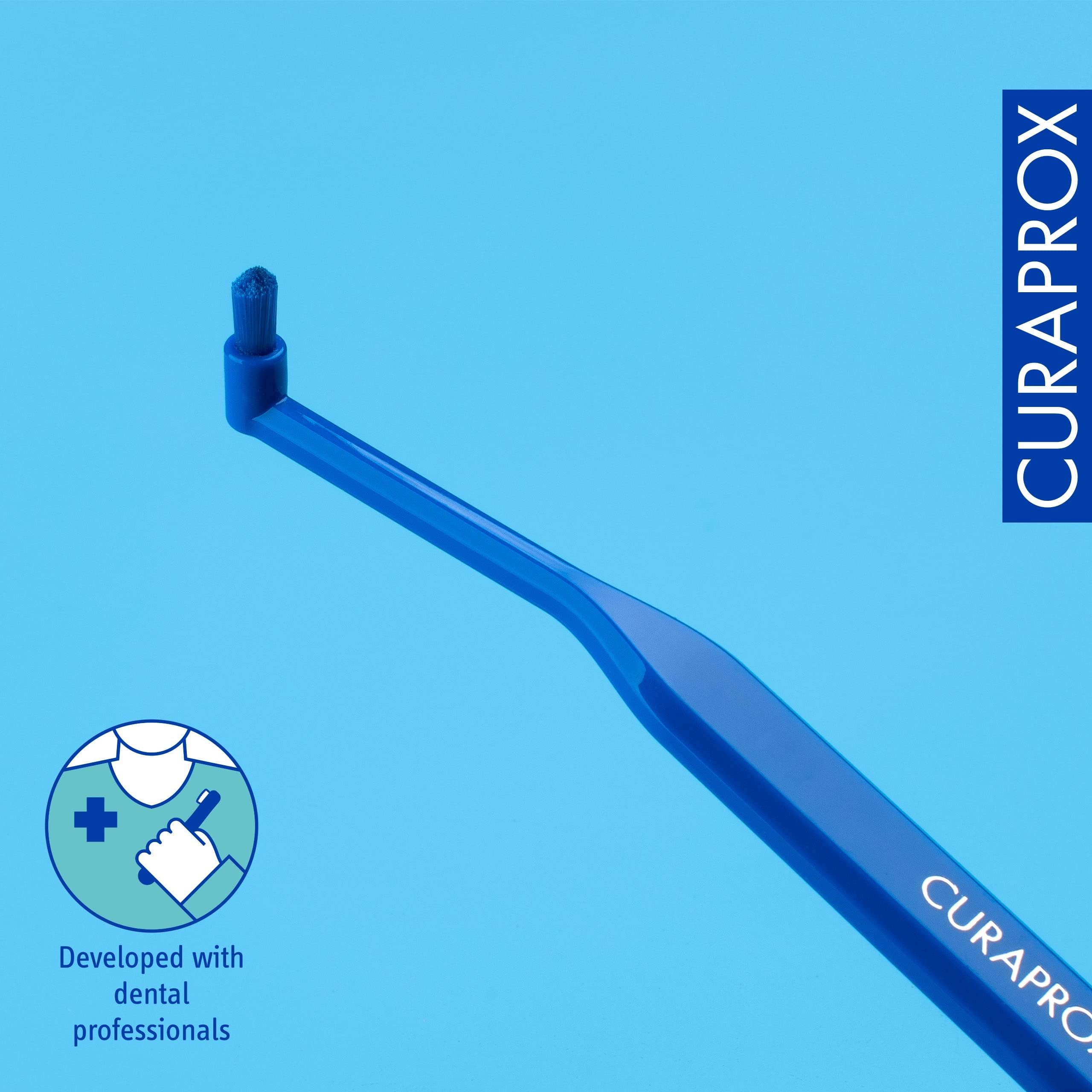 Gumline cleaning action on braces using single-tuft brush
