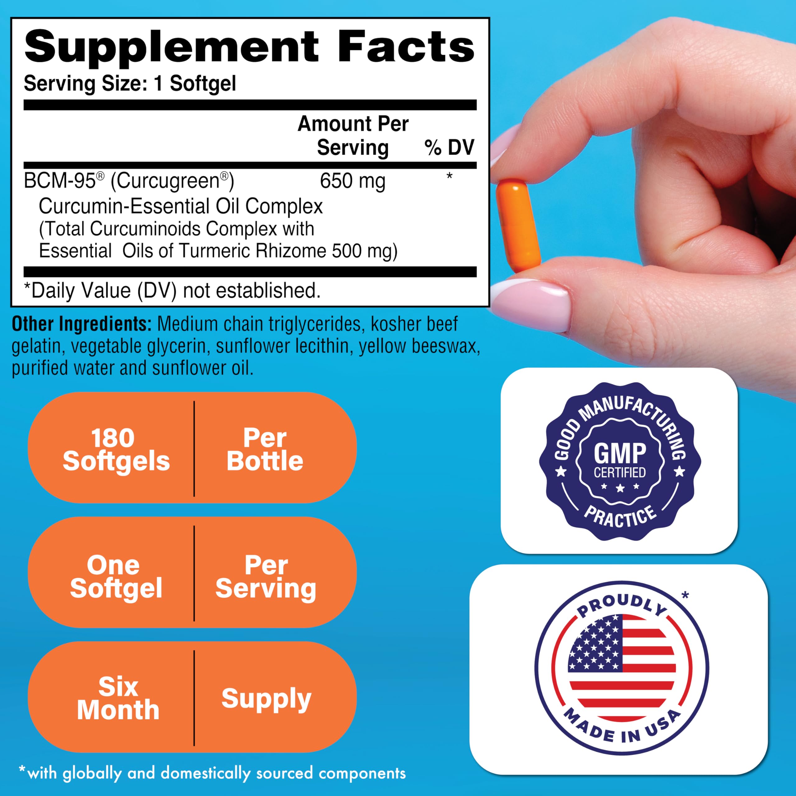 Curcu-Green turmeric 650mg BCM-95 ingredient panel image
