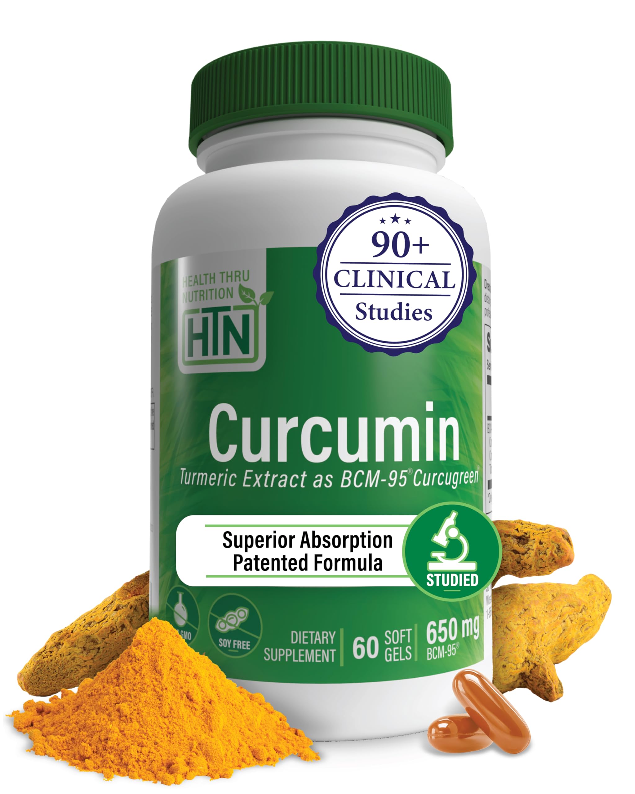 Health Thru Nutrition Curcumin 650mg BCM-95 Curcugreen bottle label