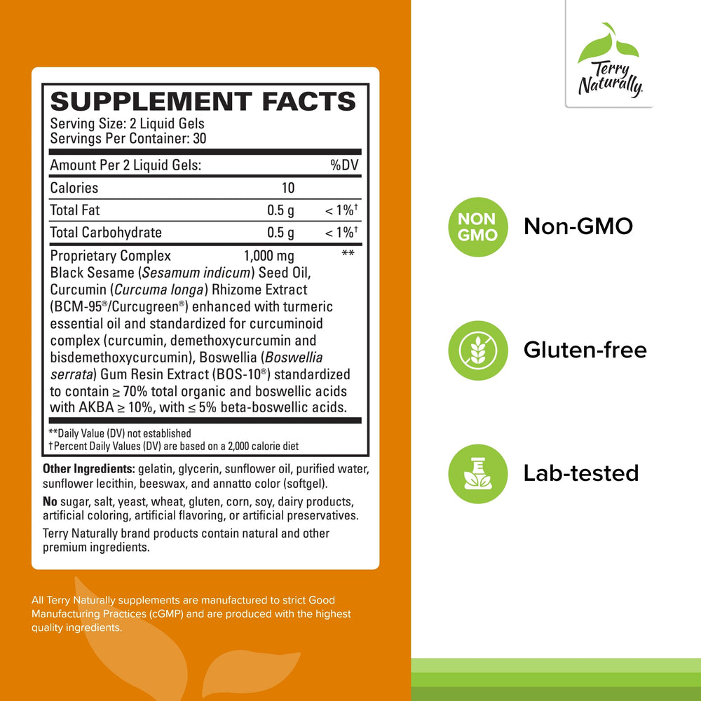 BCM-95 curcumin and BOS-10 boswellia ingredients close-up
