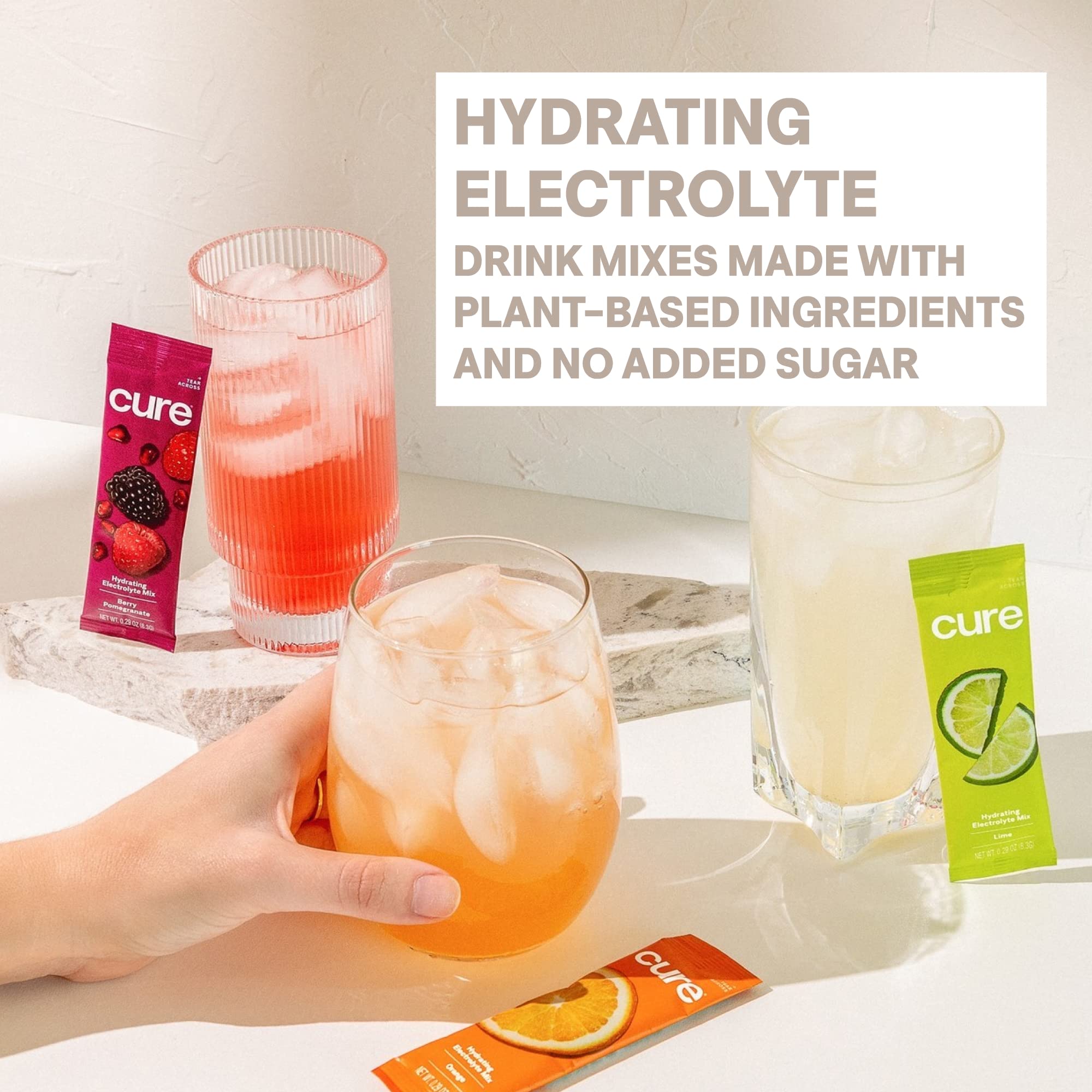 Graphic highlighting Cure Hydration's electrolytes