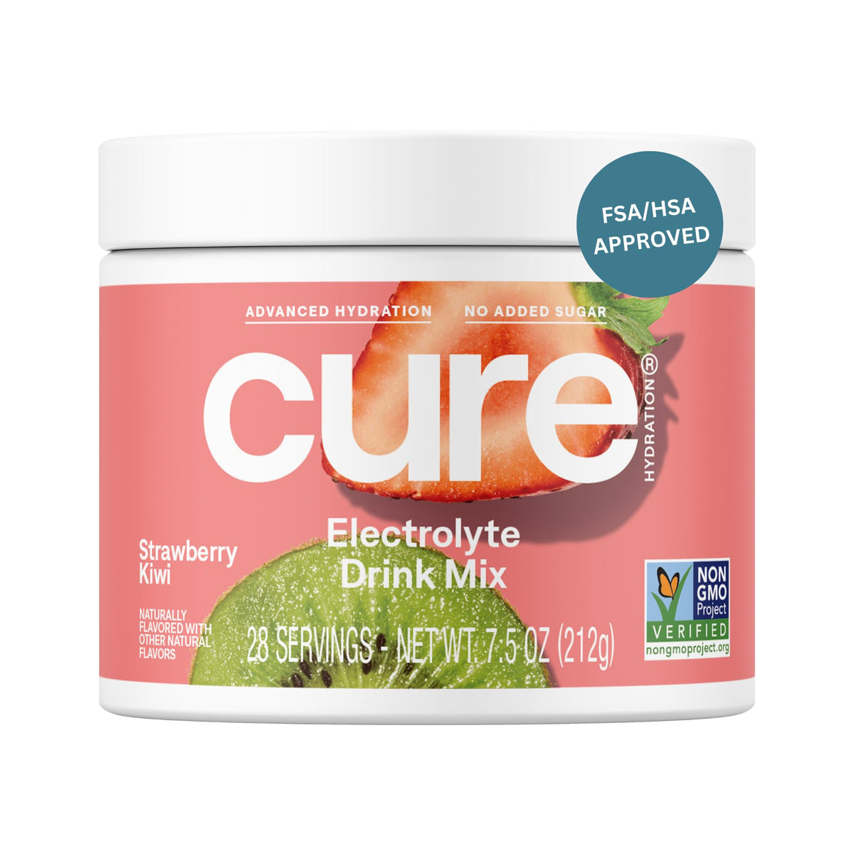 Cure Hydration hero image showcasing plant-based electrolyte drink mix