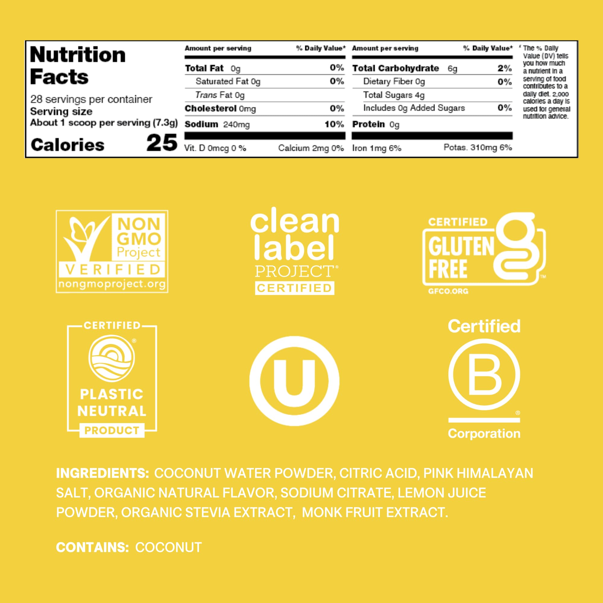 Cure Hydration Lemonade jar back label