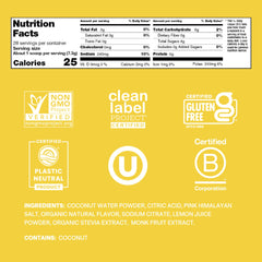 Cure Hydration Lemonade jar back label
