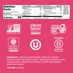 Cure Hydration Tropical Punch jar back label