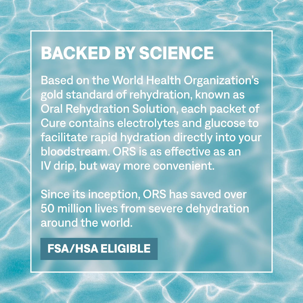 Display of Cure Hydration 28-pack variety pack