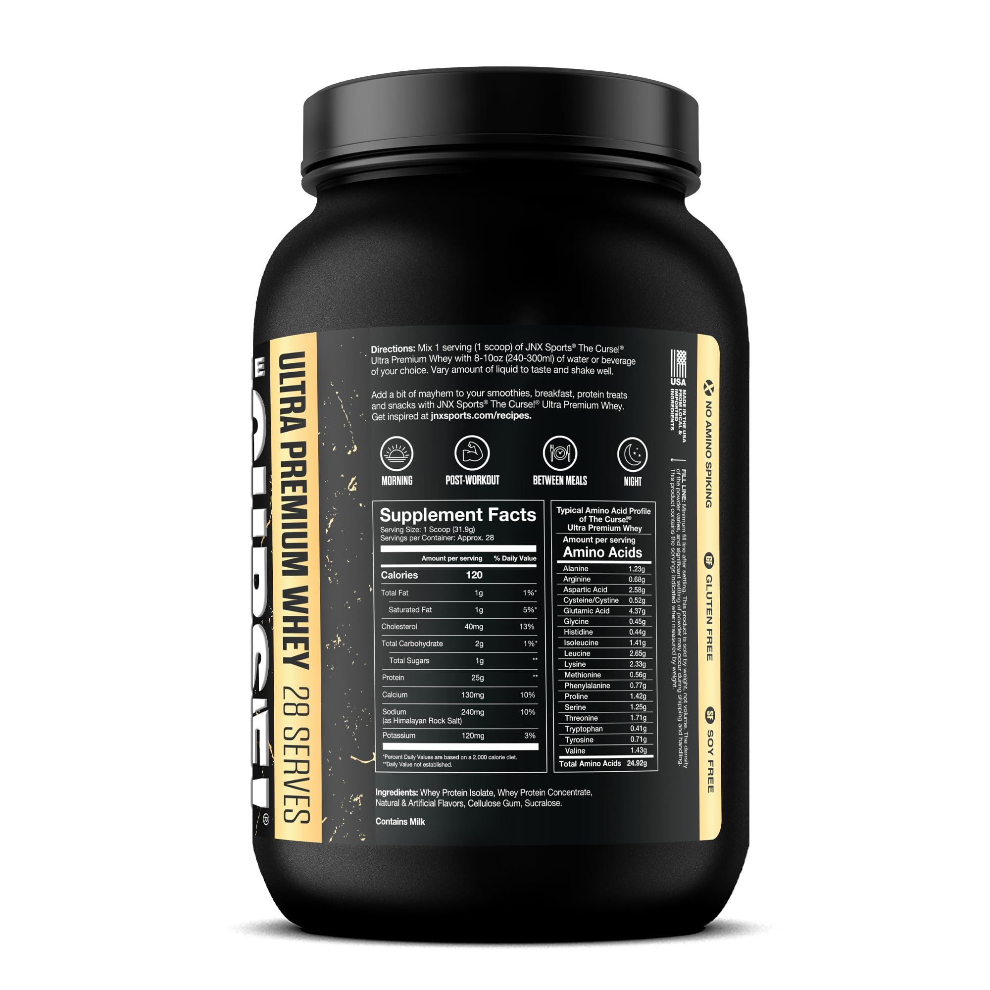 The Curse! Vanilla Bean whey 2lb back nutrition panel