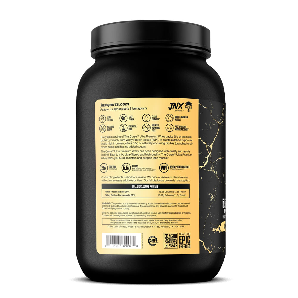 Nutrition panel of The Curse! Vanilla Bean 2lb
