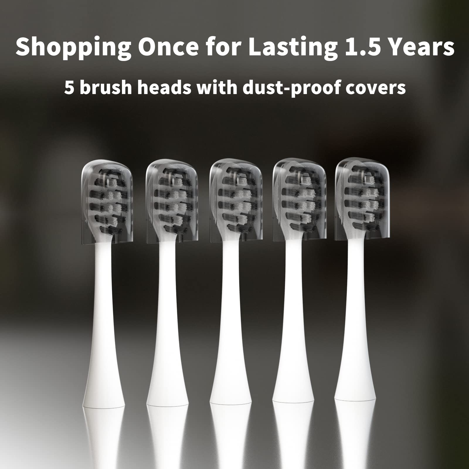 Brushing head with curved W-shaped bristles designed to fit teeth