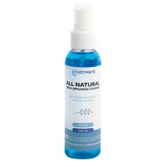 Product shot of CustMBite All Natural Dental Appliance Cleaner bottle