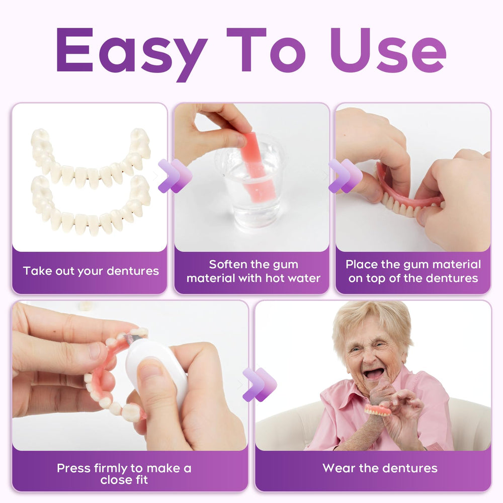 Customizable and reusable denture kit components