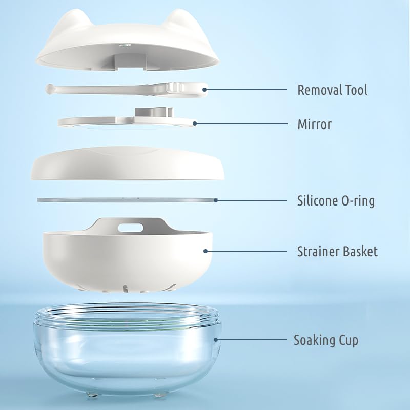 Compact green case showing interior for aligners and guards