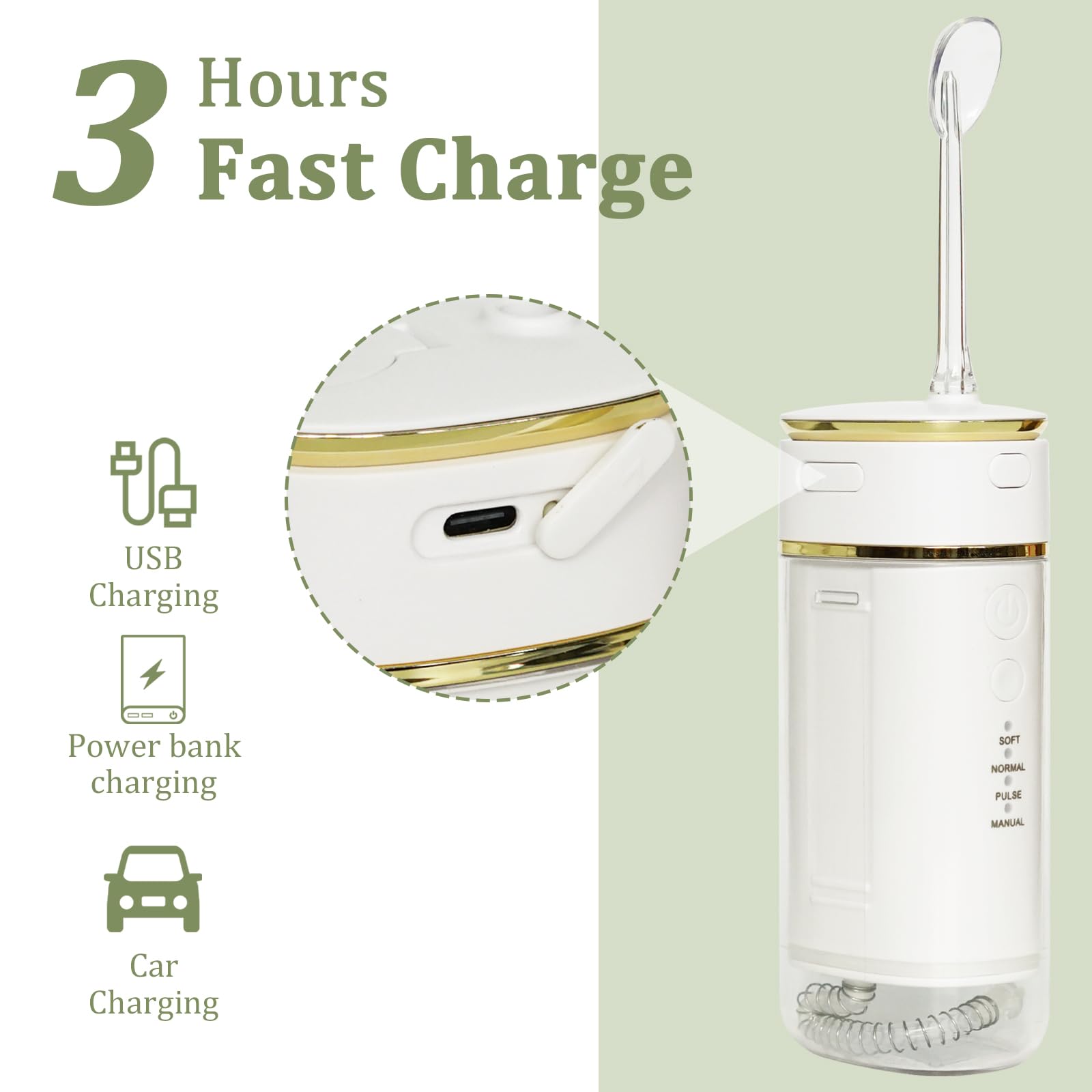 Rechargeable battery with USB charging cable