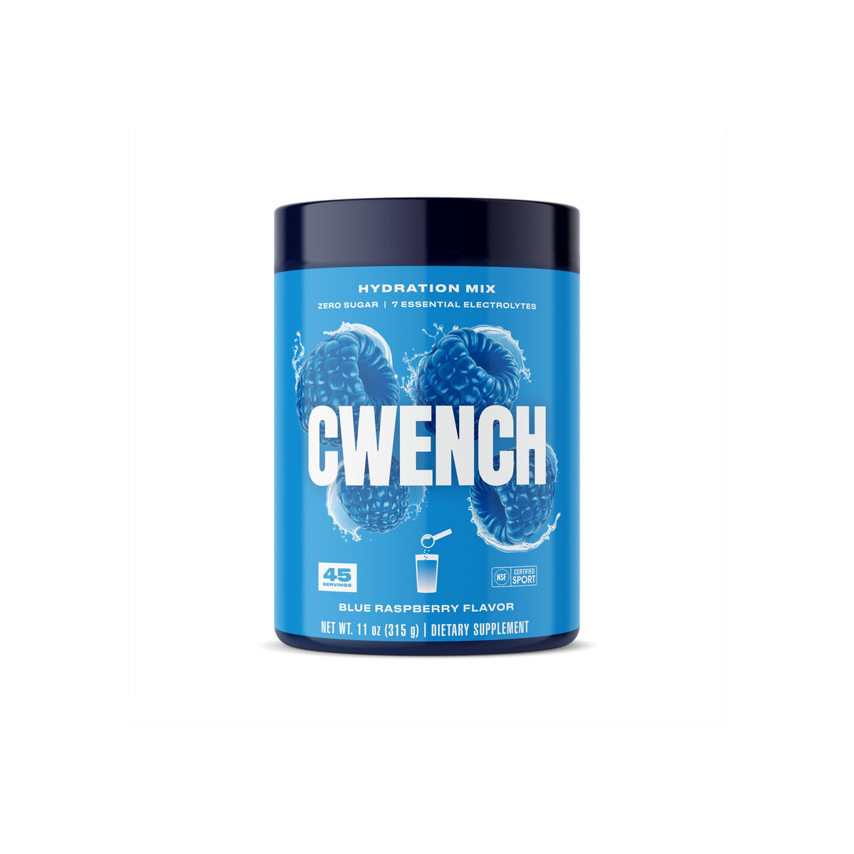 Cwench Electrolyte Mix Blue Raspberry 11oz bottle