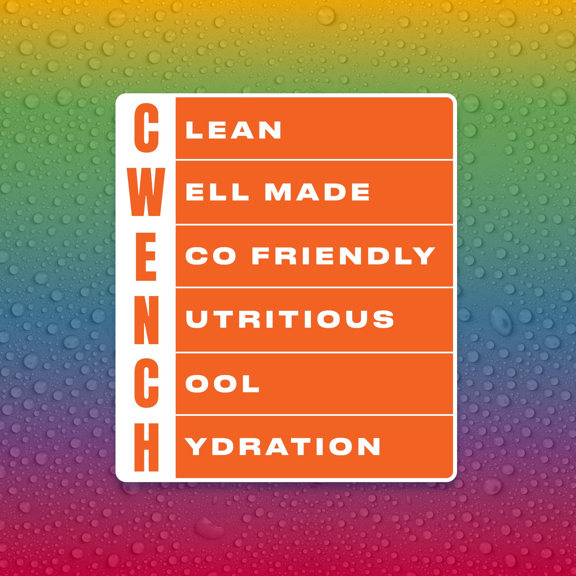 Cwench Hydration Rainbow Swirl glass displays refreshing color cue after activity.