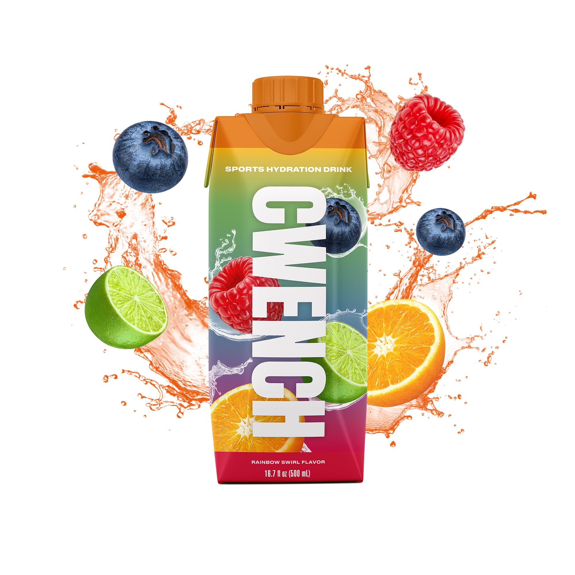 Cwench Hydration Rainbow Swirl pour captures easy-to-drink on-the-go use.