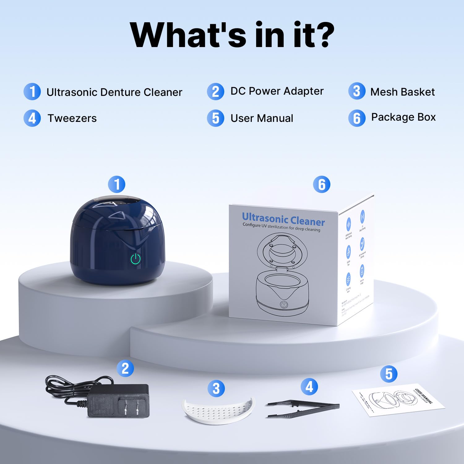 CXRUY cleaner used for dentures, retainers, aligners, braces, toothbrush heads and jewelry