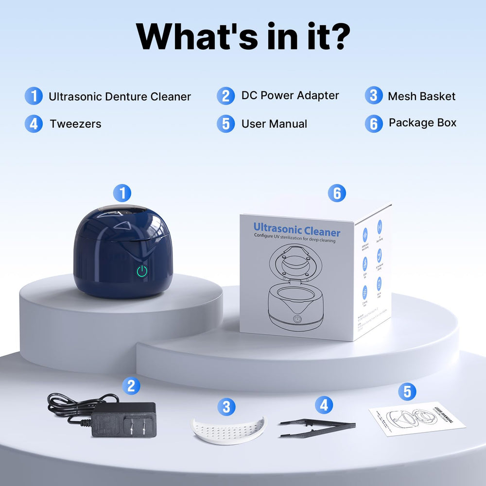 CXRUY cleaner used for dentures, retainers, aligners, braces, toothbrush heads and jewelry